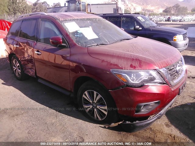 5N1DR2MN1HC672423 - 2017 NISSAN PATHFINDER S/SV/SL/PLATINUM RED photo 1