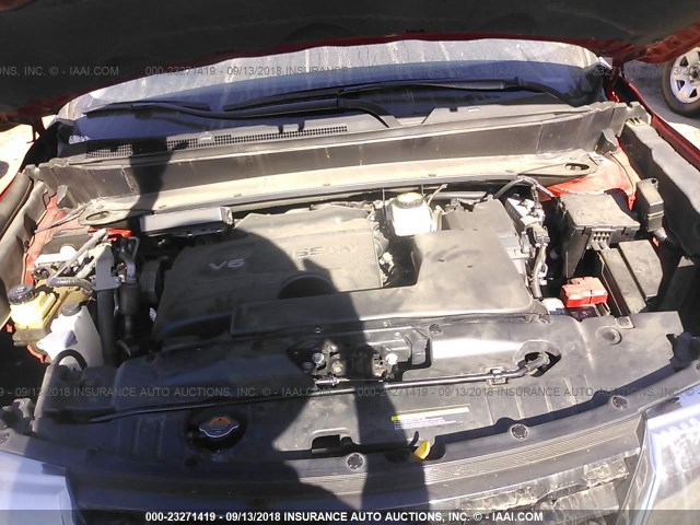 5N1DR2MN1HC672423 - 2017 NISSAN PATHFINDER S/SV/SL/PLATINUM RED photo 10