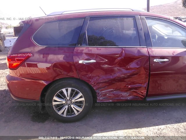 5N1DR2MN1HC672423 - 2017 NISSAN PATHFINDER S/SV/SL/PLATINUM RED photo 6