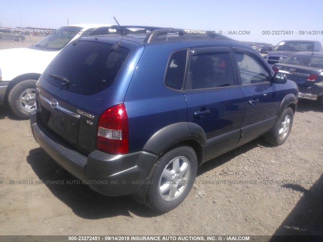 KM8JN12D85U160182 - 2005 HYUNDAI TUCSON GLS/LX BLUE photo 4