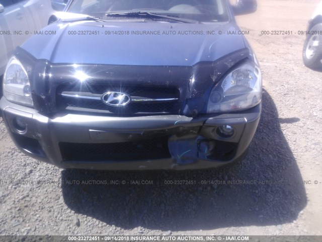 KM8JN12D85U160182 - 2005 HYUNDAI TUCSON GLS/LX BLUE photo 6