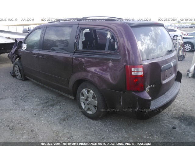 2D8HN44E39R517153 - 2009 DODGE GRAND CARAVAN SE MAROON photo 3