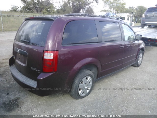 2D8HN44E39R517153 - 2009 DODGE GRAND CARAVAN SE MAROON photo 4