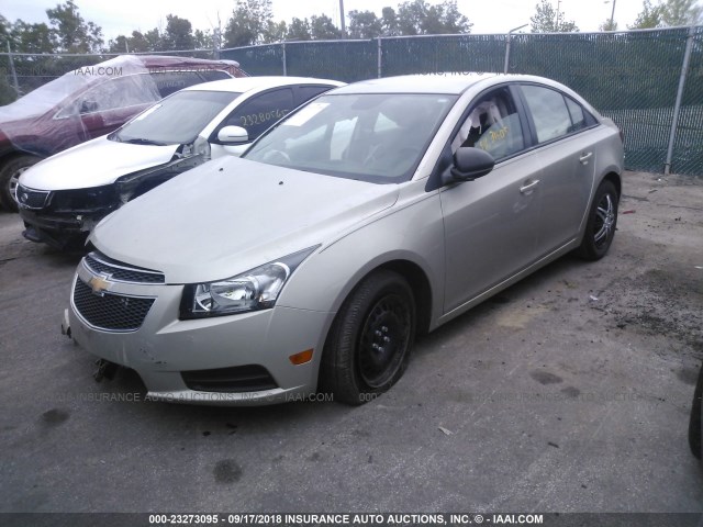 1G1PA5SH0E7131965 - 2014 CHEVROLET CRUZE LS GRAY photo 2