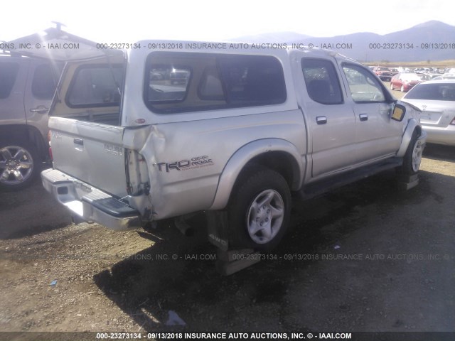 5TEHN72N31Z875211 - 2001 TOYOTA TACOMA DOUBLE CAB 银色 照片 4