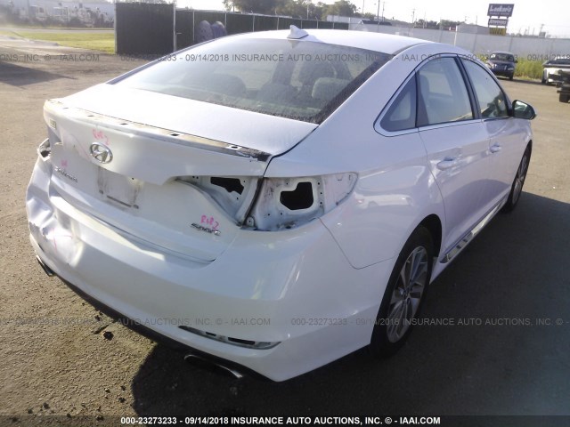 5NPE34AF3FH032704 - 2015 HYUNDAI SONATA SPORT/LIMITED WHITE photo 4