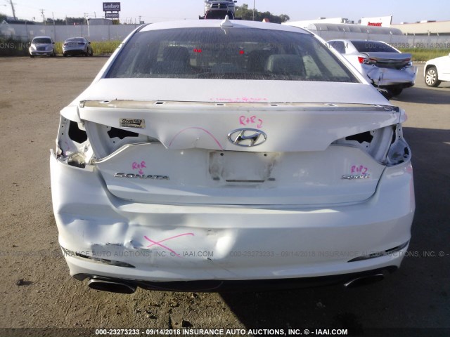 5NPE34AF3FH032704 - 2015 HYUNDAI SONATA SPORT/LIMITED WHITE photo 6