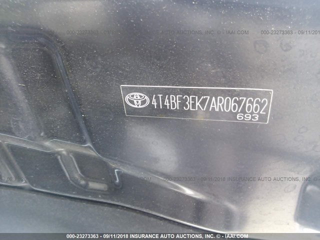 4T4BF3EK7AR067662 - 2010 TOYOTA CAMRY SE/LE/XLE BLACK photo 9