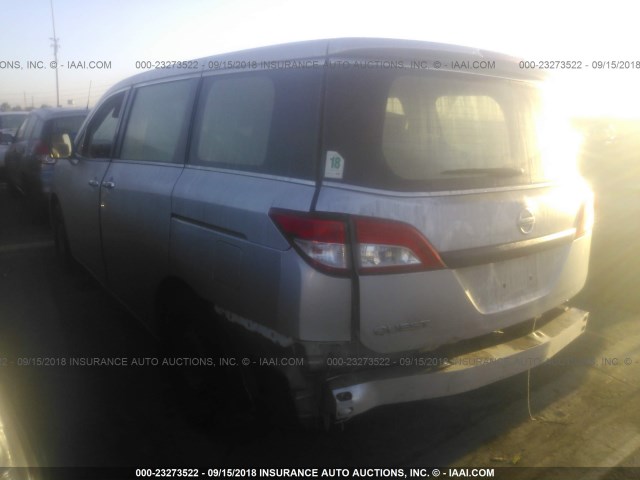 JN8AE2KPXE9106720 - 2014 NISSAN QUEST S/SV/SL/LE SILVER photo 3