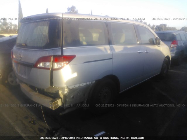 JN8AE2KPXE9106720 - 2014 NISSAN QUEST S/SV/SL/LE SILVER photo 4