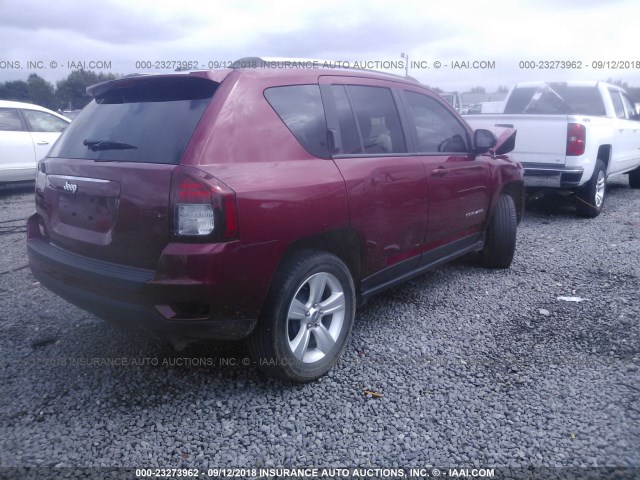 1C4NJCBB3ED606797 - 2014 JEEP COMPASS SPORT RED photo 4