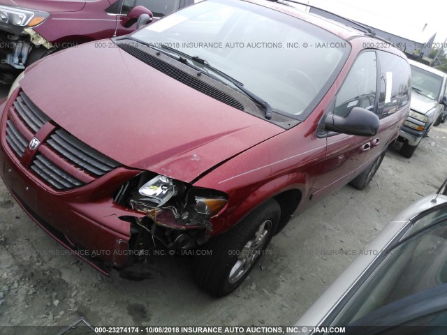 2D8GP44L77R301338 - 2007 DODGE GRAND CARAVAN SXT RED photo 2