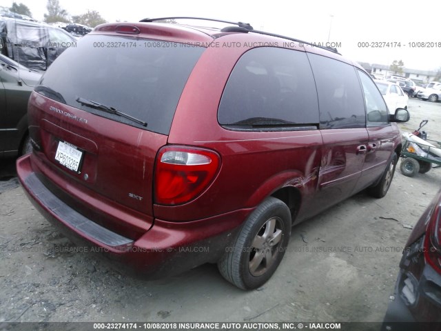 2D8GP44L77R301338 - 2007 DODGE GRAND CARAVAN SXT RED photo 4