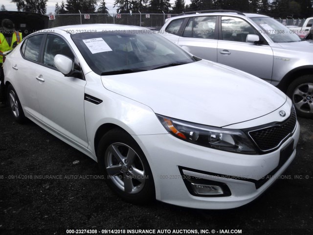 KNAGM4A77F5651821 - 2015 KIA OPTIMA LX WHITE photo 1