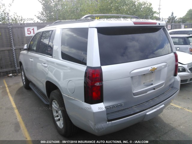 1GNSKBKC1FR180851 - 2015 CHEVROLET TAHOE K1500 LT SILVER photo 3