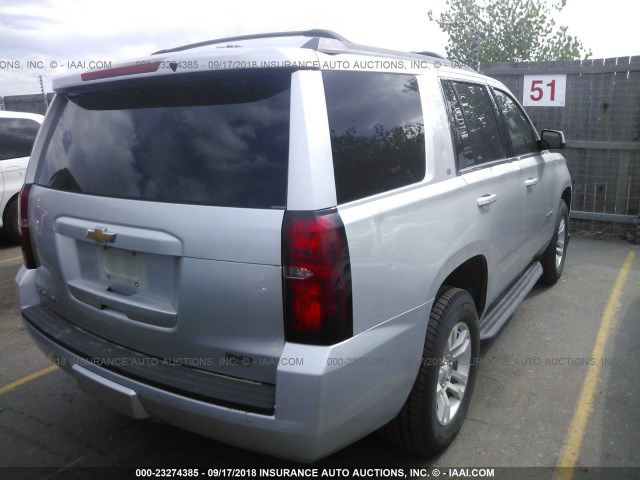 1GNSKBKC1FR180851 - 2015 CHEVROLET TAHOE K1500 LT SILVER photo 4