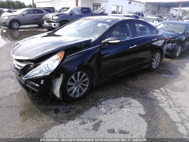 5NPEC4AC9EH871244 - 2014 HYUNDAI SONATA SE/LIMITED BLACK photo 2