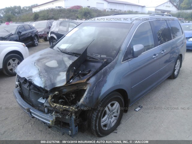 5FNRL38795B092896 - 2005 HONDA ODYSSEY EXL BLUE photo 2