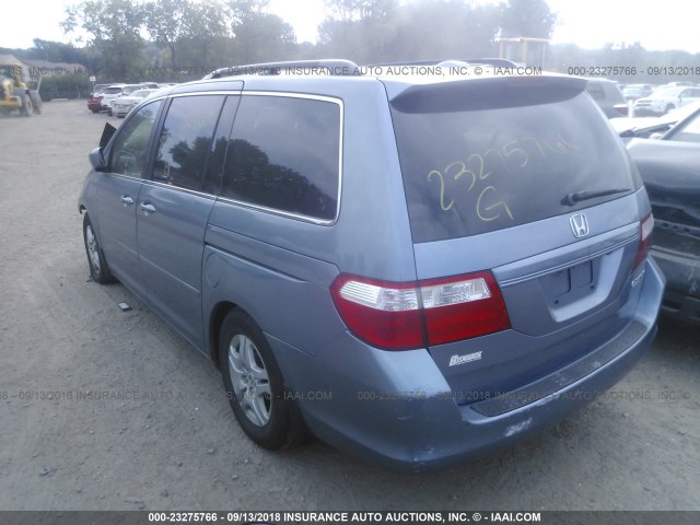 5FNRL38795B092896 - 2005 HONDA ODYSSEY EXL BLUE photo 3