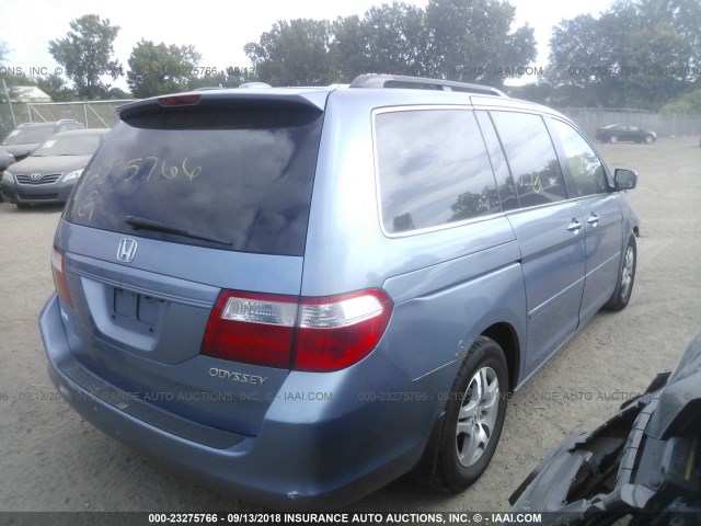 5FNRL38795B092896 - 2005 HONDA ODYSSEY EXL BLUE photo 4