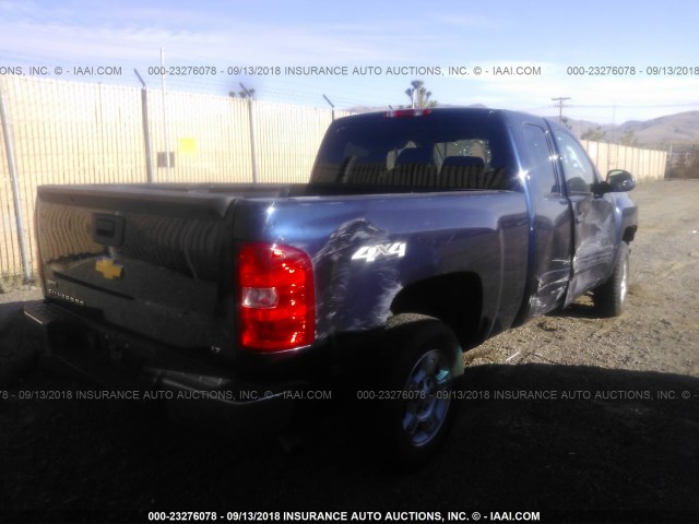 1GCRKSEA6BZ296378 - 2011 CHEVROLET SILVERADO K1500 LT BLUE photo 4