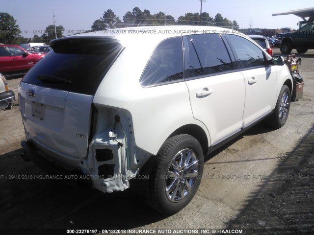 2FMDK3JC2DBA58410 - 2013 FORD EDGE SEL WHITE photo 4