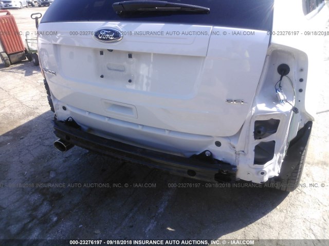 2FMDK3JC2DBA58410 - 2013 FORD EDGE SEL WHITE photo 6