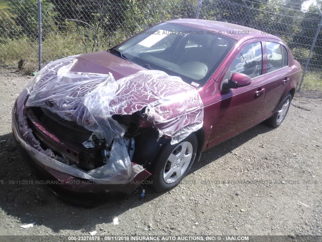 1G1AL58F987123177 - 2008 CHEVROLET COBALT LT MAROON photo 2