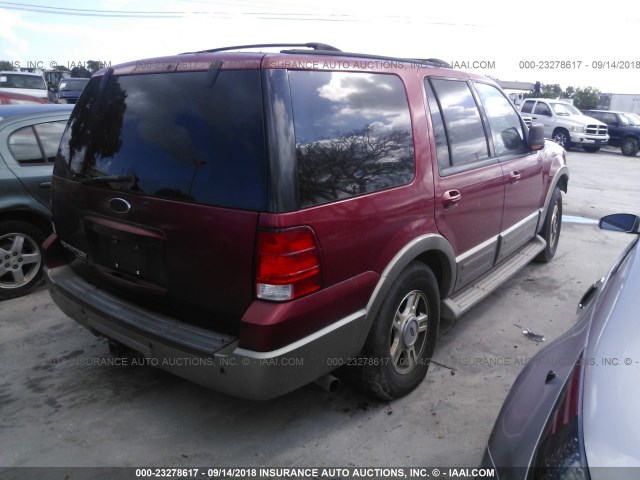 1FMPU17L54LA94305 - 2004 FORD EXPEDITION EDDIE BAUER RED photo 4