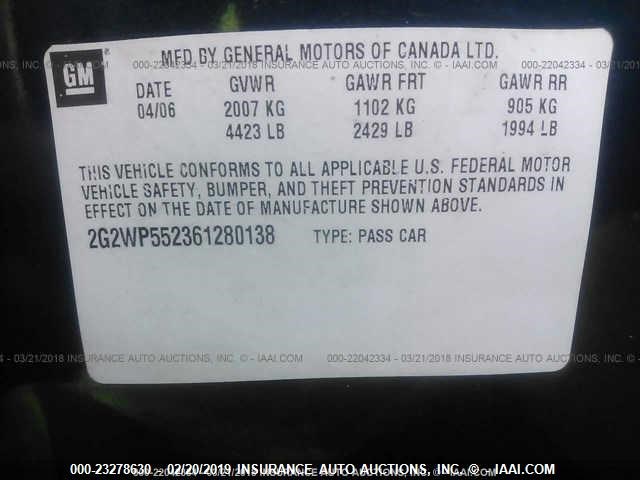 2G2WP552361280138 - 2006 PONTIAC GRAND PRIX BLUE photo 9