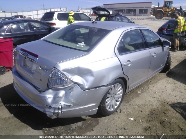 3FADP0L38CR167378 - 2012 FORD FUSION HYBRID SILVER photo 4