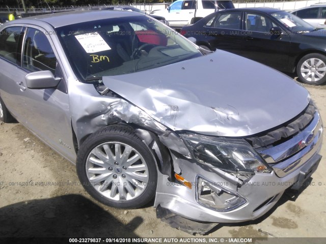 3FADP0L38CR167378 - 2012 FORD FUSION HYBRID SILVER photo 6