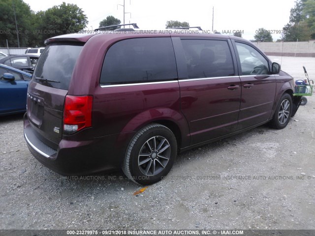 2C4RDGCG3HR567253 - 2017 DODGE GRAND CARAVAN SXT RED photo 4