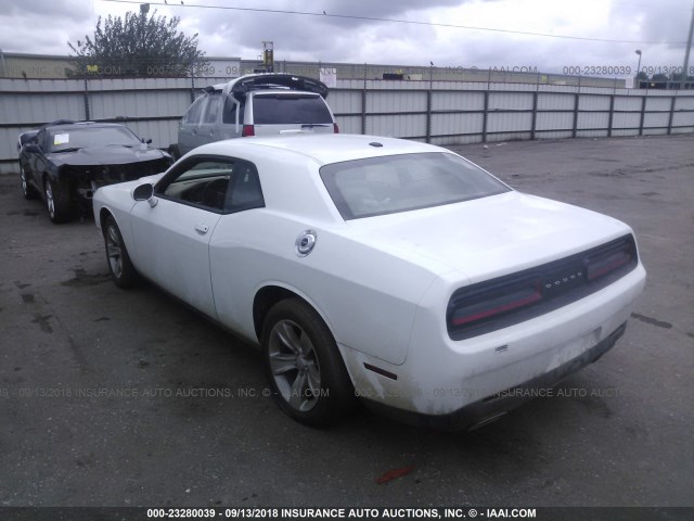 2C3CDZAG7GH336465 - 2016 DODGE CHALLENGER SXT WHITE photo 3