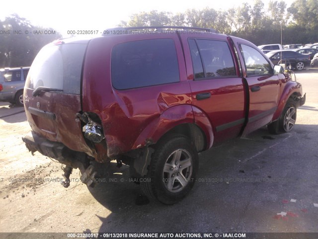 1D4HB38N16F139805 - 2006 DODGE DURANGO SXT RED photo 4