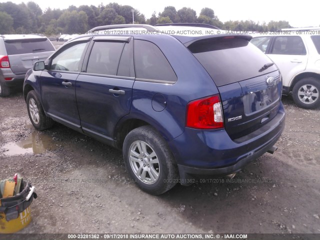 2FMDK3GC6CBA87642 - 2012 FORD EDGE SE BLUE photo 3