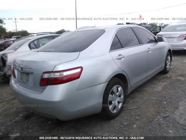 4T1BE46K37U160608 - 2007 TOYOTA CAMRY CE/LE/XLE/SE SILVER photo 4