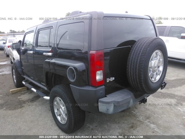 5GTDN136X68155862 - 2006 HUMMER H3 BLACK photo 3