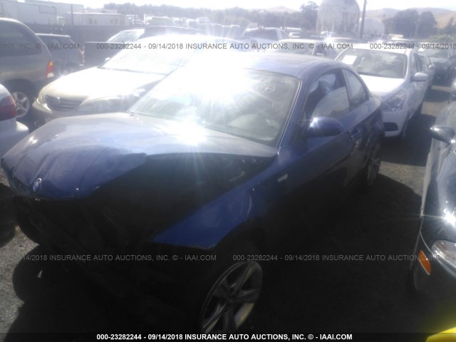 WBAUP73589VK76307 - 2009 BMW 128 I BLUE photo 2