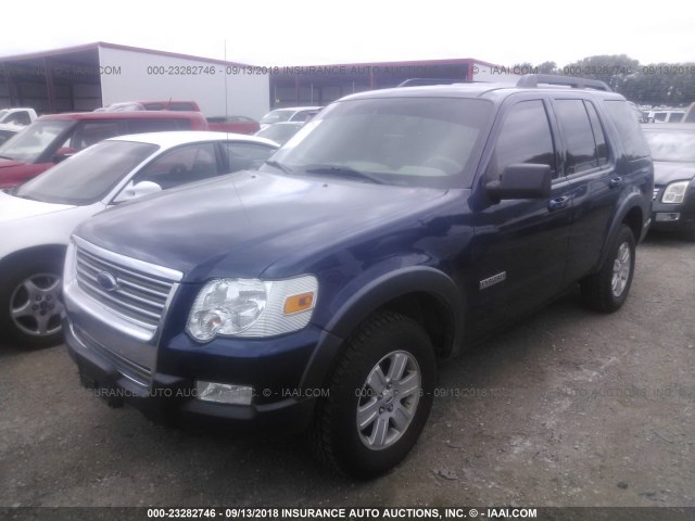 1FMEU63E27UA95048 - 2007 FORD EXPLORER XLT BLUE photo 2