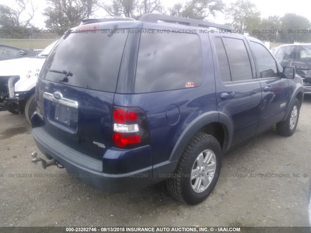 1FMEU63E27UA95048 - 2007 FORD EXPLORER XLT BLUE photo 4