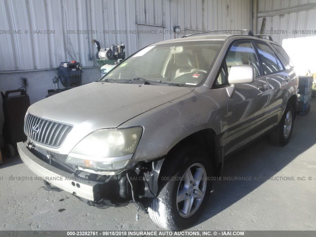 JT6GF10U1X0043737 - 1999 LEXUS RX 300 GOLD photo 2