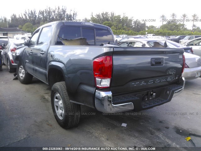 5TFAX5GNXHX075287 - 2017 TOYOTA Tacoma DOUBLE CAB/SR/SR5 GRAY photo 3