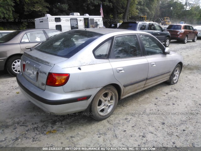 KMHDN55D42U042660 - 2002 HYUNDAI ELANTRA GLS/GT SILVER photo 4