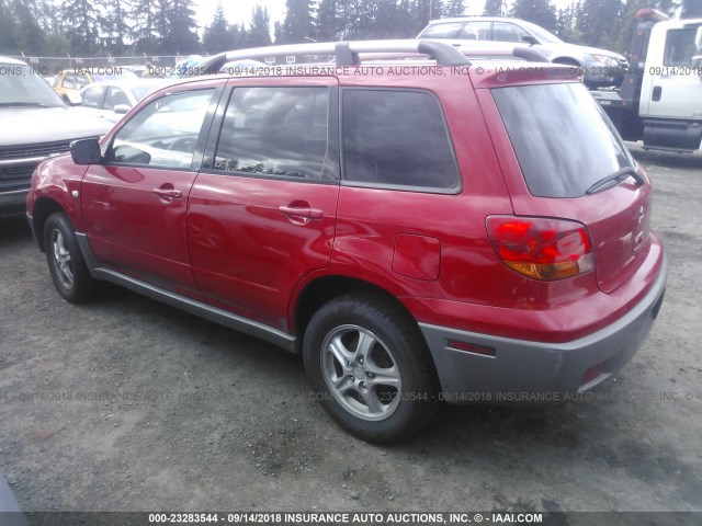 JA4LX31G03U114741 - 2003 MITSUBISHI OUTLANDER LS RED photo 3