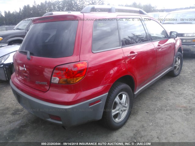 JA4LX31G03U114741 - 2003 MITSUBISHI OUTLANDER LS RED photo 4