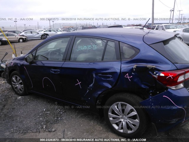 4S3GTAA65H3748512 - 2017 SUBARU IMPREZA BLUE photo 6