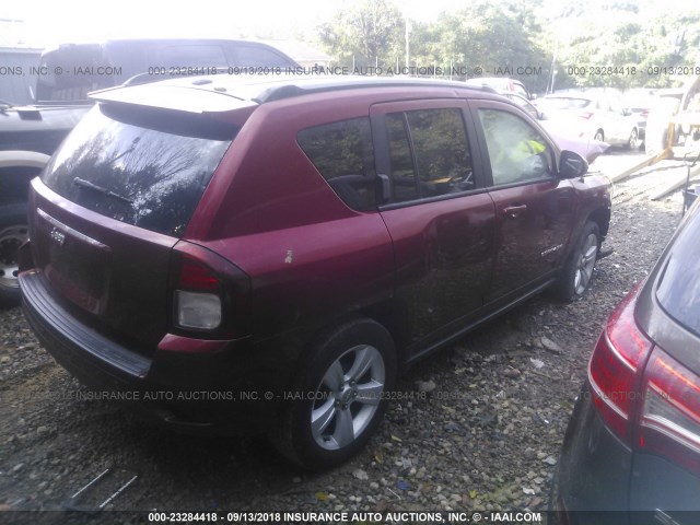 1C4NJCBA4GD665321 - 2016 JEEP COMPASS SPORT RED photo 4