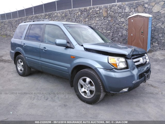 2HKYF18556H510749 - 2006 HONDA PILOT EX Light Blue photo 1