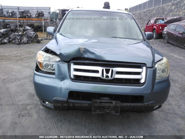 2HKYF18556H510749 - 2006 HONDA PILOT EX Light Blue photo 6